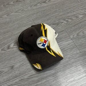 Pittsburgh Steelers Hat OSFA Black Reebok NFL Y2K Adjustable
